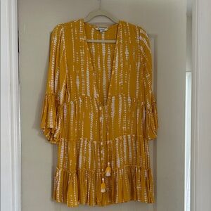 Blue Island Mustard and White Women's Tunic